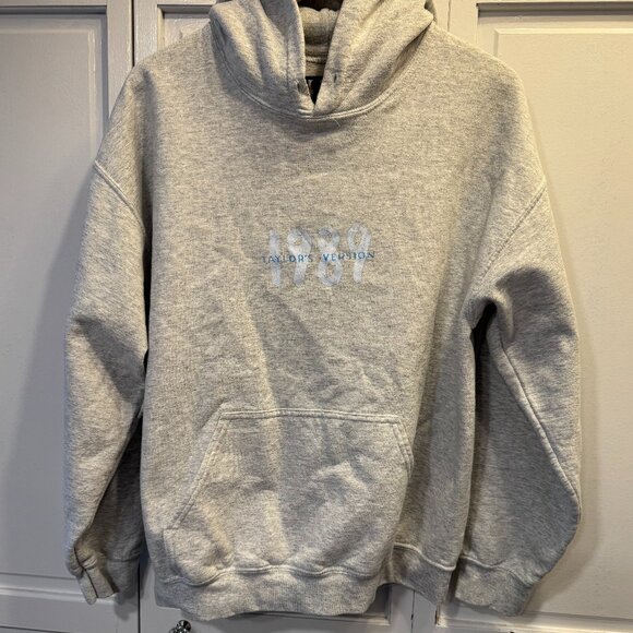 Taylor Swift 1989 Hoodie Sz L Grey Heather - Picture 1 of 3